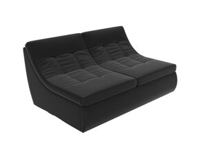 Модуль Холидей раскладной диван, экокожа, черный