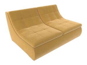 Модуль Холидей раскладной диван, микровельвет, желтый