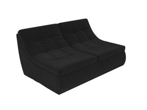 Модуль Холидей раскладной диван, велюр, черный