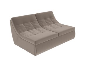 Модуль Холидей раскладной диван, велюр, коричневый