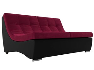 Модуль Монреаль диван, микровельвет, бордовый, черный