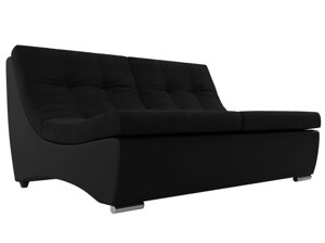 Модуль Монреаль диван, микровельвет, черный, черный