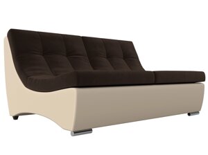 Модуль Монреаль диван, микровельвет, коричневый, бежевый