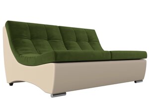 Модуль Монреаль диван, микровельвет, зеленый, бежевый
