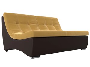 Модуль Монреаль диван, микровельвет, желтый, коричневый