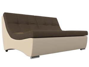 Модуль Монреаль диван, рогожка, коричневый, бежевый