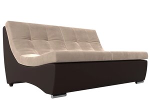 Модуль Монреаль диван, велюр, бежевый, коричневый