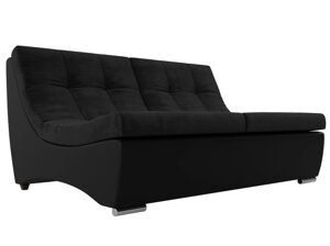 Модуль Монреаль диван, велюр, черный, черный