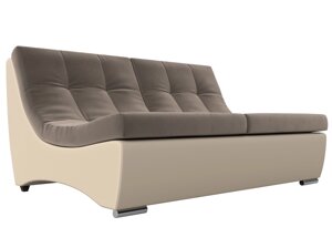 Модуль Монреаль диван, велюр, коричневый, бежевый