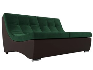 Модуль Монреаль диван, велюр, зеленый, коричневый