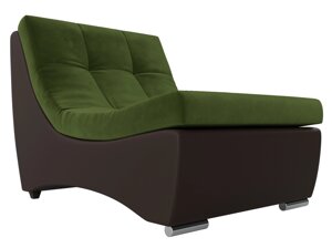 Модуль Монреаль кресло, микровельвет, зеленый, коричневый