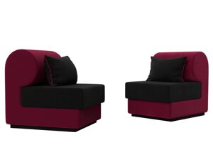 Набор Кипр-1 (2 кресла), микровельвет, черный, бордовый
