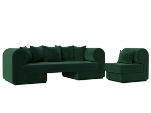 Набор Кипр-2 (диван, кресло), велюр, зеленый