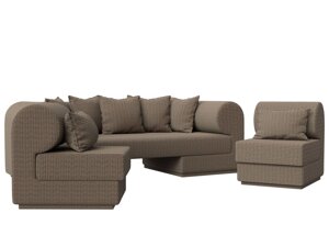 Набор Кипр-3 (диван, 2 кресла), рогожка, корфу 03