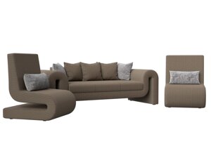 Набор Волна-1 (диван, 2 кресла), рогожка, корфу 03