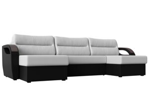 П-образный диван Форсайт | Белый | Черный