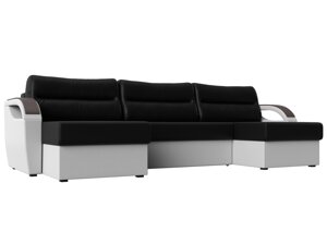 П-образный диван Форсайт | Черный | Белый