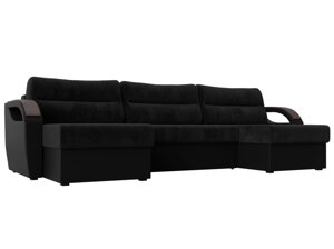 П-образный диван Форсайт | черный | черный