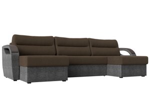 П-образный диван Форсайт | коричневый | Серый