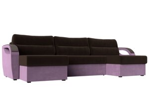 П-образный диван Форсайт | Коричневый | Сиреневый