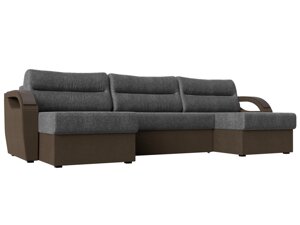 П-образный диван Форсайт | Серый | коричневый
