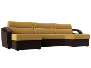 П-образный диван Форсайт | Желтый | коричневый