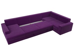 П-образный диван Майами правый угол | Фиолетовый | Черный | Фиолетовый