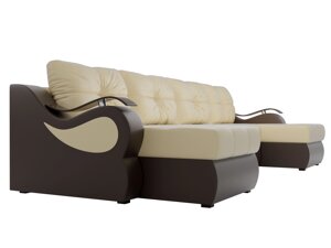 П-образный диван Меркурий | бежевый | коричневый