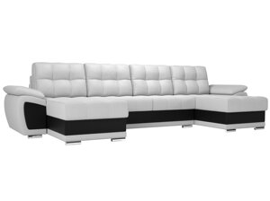 П-образный диван Нэстор | Белый | Черный