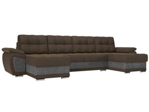 П-образный диван Нэстор | коричневый | Серый