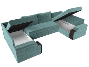 П-образный диван Николь | бирюзовый