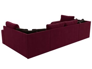 П-образный диван Николь | Бордовый | Черный
