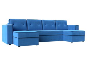П-образный диван Принстон | голубой | черный