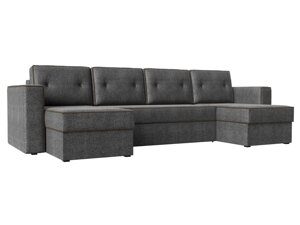 П-образный диван Принстон | Серый | коричневый