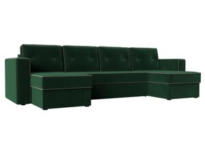 П-образный диван Принстон | зеленый | коричневый