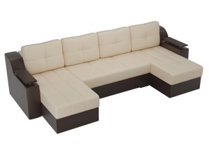 П-образный диван Сенатор | бежевый | коричневый