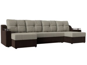 П-образный диван Сенатор | Корфу 02 | коричневый