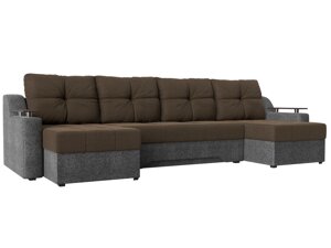П-образный диван Сенатор | коричневый | Серый