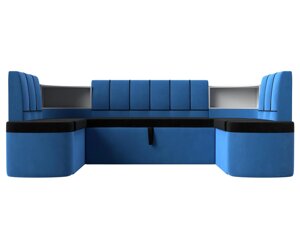 П-образный диван Тефида | черный | голубой