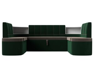 П-образный диван Тефида | Коричневый | Зеленый