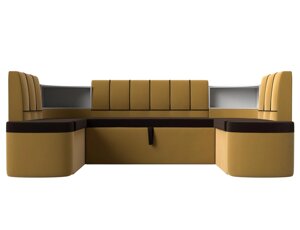 П-образный диван Тефида | Коричневый | Желтый