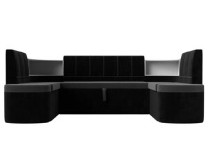 П-образный диван Тефида | Серый | черный