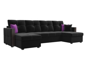 П-образный диван Валенсия | Черный