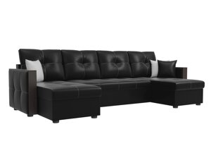 П-образный диван Валенсия | Черный