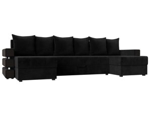 П-образный диван Венеция | Черный