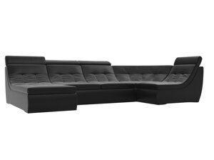П-образный модульный диван Холидей Люкс | Черный