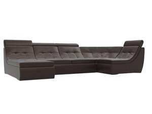 П-образный модульный диван Холидей Люкс | Коричневый