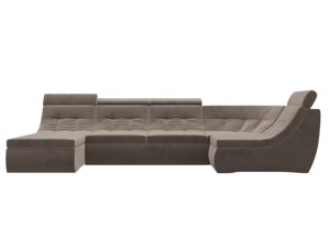 П-образный модульный диван Холидей Люкс | Коричневый