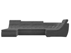 П-образный модульный диван Холидей Люкс | Серый