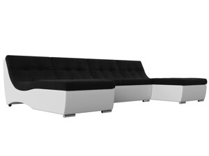 П-образный модульный диван Монреаль | Черный | Белый